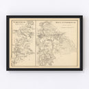 Vintage Map of Moultonboro, New Hampshire 1892