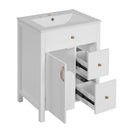 Elegant Bathroom Vanity With Ceramic Sink, Soft Close Doors And Drawers, Double Storage Racks by HouseOfZazla