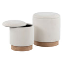 Marla - Contemporary, Nesting Ottoman Set - Natural / Cream by HouseOfZazla
