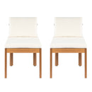 Acacia Wood Outdoor Dining Chair (Set of 2), Teak Finish Wood + by HouseOfZazla