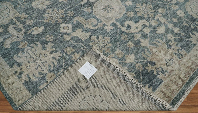 7' 11''x9' 8'' Slate, Gray Hand Knotted LoomBloom Muted Turkish Oushak  100% Wool Transitional Oriental Area Rug
