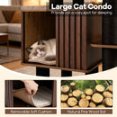 53.5 inch Tall Cat Tree for Indoor Cat Wooden Cat Tower Top Perch with Soft Padding-Brown by LJGDeals