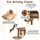 53 Inch Cat Tree with Condo and Swing Tunnel by LJGDeals