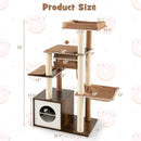 53 Inch Cat Tree with Condo and Swing Tunnel