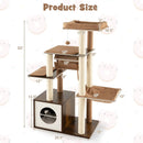53 Inch Cat Tree with Condo and Swing Tunnel by LJGDeals