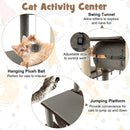 53 Inch Cat Tree with Condo and Swing Tunnel by LJGDeals
