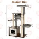 53 Inch Cat Tree with Condo and Swing Tunnel
