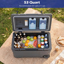 53 Quart Rolling Cooler with Wheels and Fish Ruler by LJGDeals
