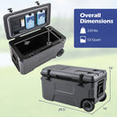 53 Quart Rolling Cooler with Wheels and Fish Ruler by DirectDeals