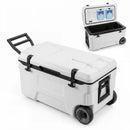 53 Quart Rolling Cooler with Wheels and Fish Ruler by LJGDeals