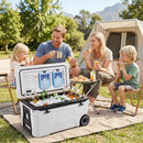 53 Quart Rolling Cooler with Wheels and Fish Ruler by LJGDeals