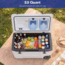 53 Quart Rolling Cooler with Wheels and Fish Ruler by LJGDeals