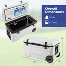 53 Quart Rolling Cooler with Wheels and Fish Ruler by DirectDeals