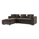 Modern L Shaped Sectional Sofa With Upholstery And Wooden Storage by HouseOfZazla