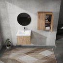 24" Wall-Mounted Bathroom Vanity With Sink and Side Cabinet