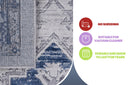 Marfi - 8' X 10' Oriental Area Rug - Blue / Gray by HouseOfZazla