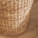 Round Tall Water Hyacinth Woven Wicker Laundry Hamper With Lid - For Clothes, Toys And Book Storage With Removable Liner - 15" X 15" X 20" - Natural Brown by HouseOfZazla