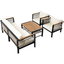 4 Pieces Outdoor Sectional Sofa Set 5 Person Patio Seating Group Outdoor Conversation Set With Cushions And A Coffee Table For Patios by HouseOfZazla