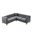 82.2-Inch Velvet Corner Sofa Covers, L-Shaped Sectional Couch, 5-Seater Corner Sofas with 3 Cushions for Living Room, Bedroom, Apartment, Office