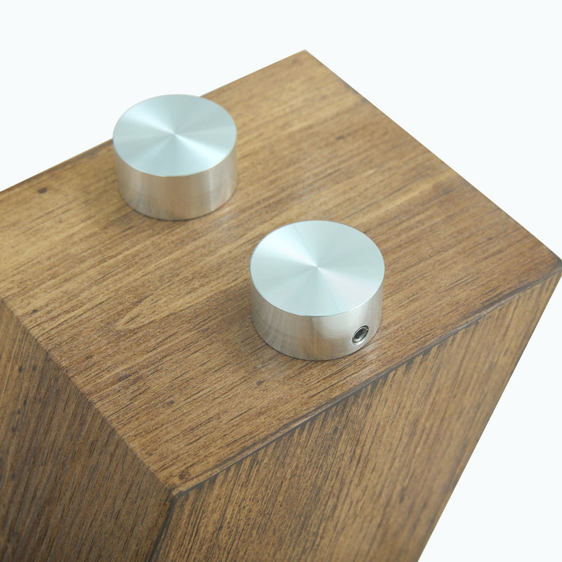 A modern minimalist style coffee table. Transparent tempered glass tabletop with wooden MDF columns. Suitable for living room and dining room. CT-V