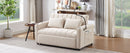 55.9" Convertible Sofa Bed Loveseat Sofa with Three USB Ports, Two Side Pockets, Two Cup Holders and 360Swivel Phone Holder for Living Room, Beige