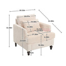 Modern Mid Century Wood Frame Armchair With Tufted Design by Unique Piece Furniture