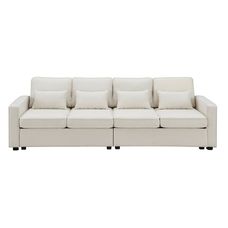 Walker Edison | Linen Fabric 104" 4-Seater Sofa with Storage