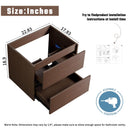 Bathroom Vanity With Basin Wall Hang Storage - Brown / Brown / White by HouseOfZazla