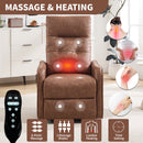 Brown PU Single Motor Power Lift Recliner Chair