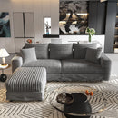 Deep Seat Convertible Sofa With Soft Pillows And Ottomans by HouseOfZazla