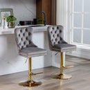 Thick Swivel Barstools Adjusatble Seat Height From 25-33", Modern Upholstered Bar Stools With Backs Comfortable Tufted For Home Pub And Kitchen Island (Set of 2) by Unique Piece Furniture