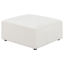 Marlowe - Upholstered Square Ottoman With Soft Sheen - Ivory by HouseOfZazla