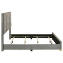 Ines 56-inch Fabric Upholstered Eastern King Panel Bed Grey