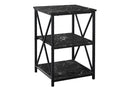 3 Tier Accent Table Side Marble Look Contemporary & Modern by HouseOfZazla