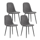 Modern Medieval Style Cushioned Side Chairs Set With Metal Legs For Kitchens by HouseOfZazla