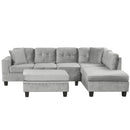 Modern Sectional Sofa With Storage Ottoman, L - Shape Couch With 2 Pillows And Cup Holders by Unique Piece Furniture