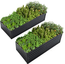 2 Pack Metal Raised Garden Bed Kit Outdoor - 8x4x2 FT Galvanized Planter Boxes Set by HouseOfZazla
