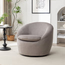 Winnie Modern Teddy Fabric Barrel Chair - 360° Swivel