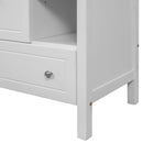 30" Bathroom Vanity with Sink, Bathroom Storage Cabinet with Doors and Drawers, Solid Wood Frame, Ceramic Sink, White