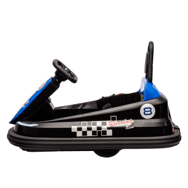 6V Kids Ride on Electric Go Kart Bumper Car W/Parents Remote Control,Three Speed Adjustable,LED Lights,Horn,Bluetooth,Player&360Spin,Vehicle body with Anti-collision padding for 18m+.