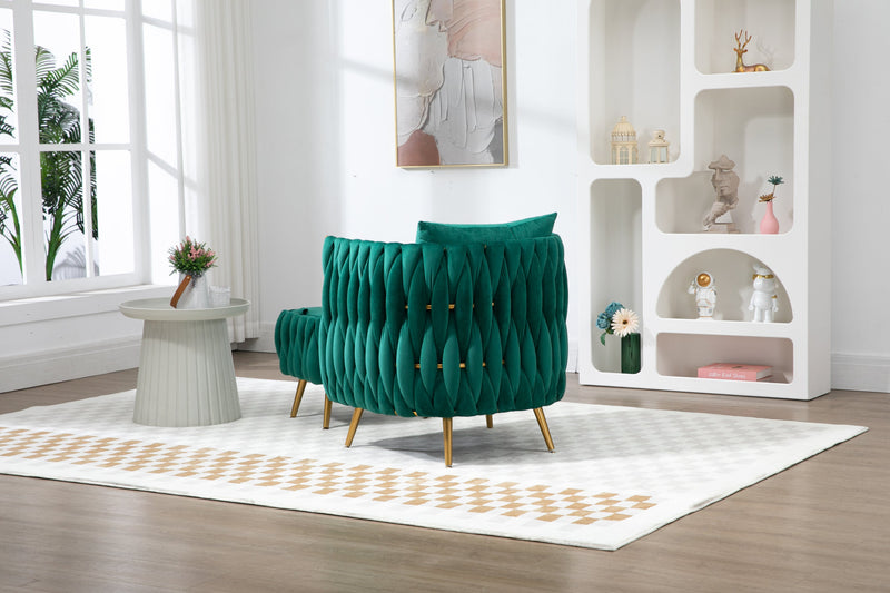 Accent Chair with Storage Ottoman Chair Tufted Barrel Chair Set Arm Chair for Living Room Bedroom