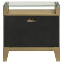 Granada 2-drawer Glass Top Nightstand Natural Pine