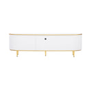 Modern TV Stand For TVs Up To 80", Entertainment Center With 4 Drawers And 1 Cabinet, Wood TV Console Table With And Handles For Living Room - White