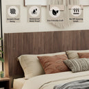 Queen Headboard Only, Fluted Panel Design - Walnut by HouseOfZazla