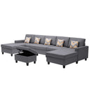 Nolan - Fabric 6 Piece Sectional Sofa With Pillows And Interchangeable Legs by HouseOfZazla