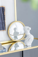 Round Mirror, Circle Mirror With Iron Frame For Living Room Bedroom Vanity Entryway Hallway by Unique Piece Furniture