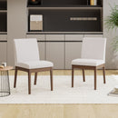 Dining Chairs with Upholstered Seat and Backrest (Set of 2) - Light Beige / Walnut by HouseOfZazla