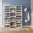 14 Tier Shoe Storage Cabinet With 23 Open Cubbies, 46 Pairs Capacity Entryway Organizer - White by HouseOfZazla