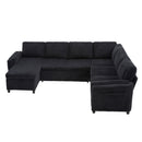 Convertible U-Shaped Sectional Sofa Bed With USB Ports And Storage by HouseOfZazla