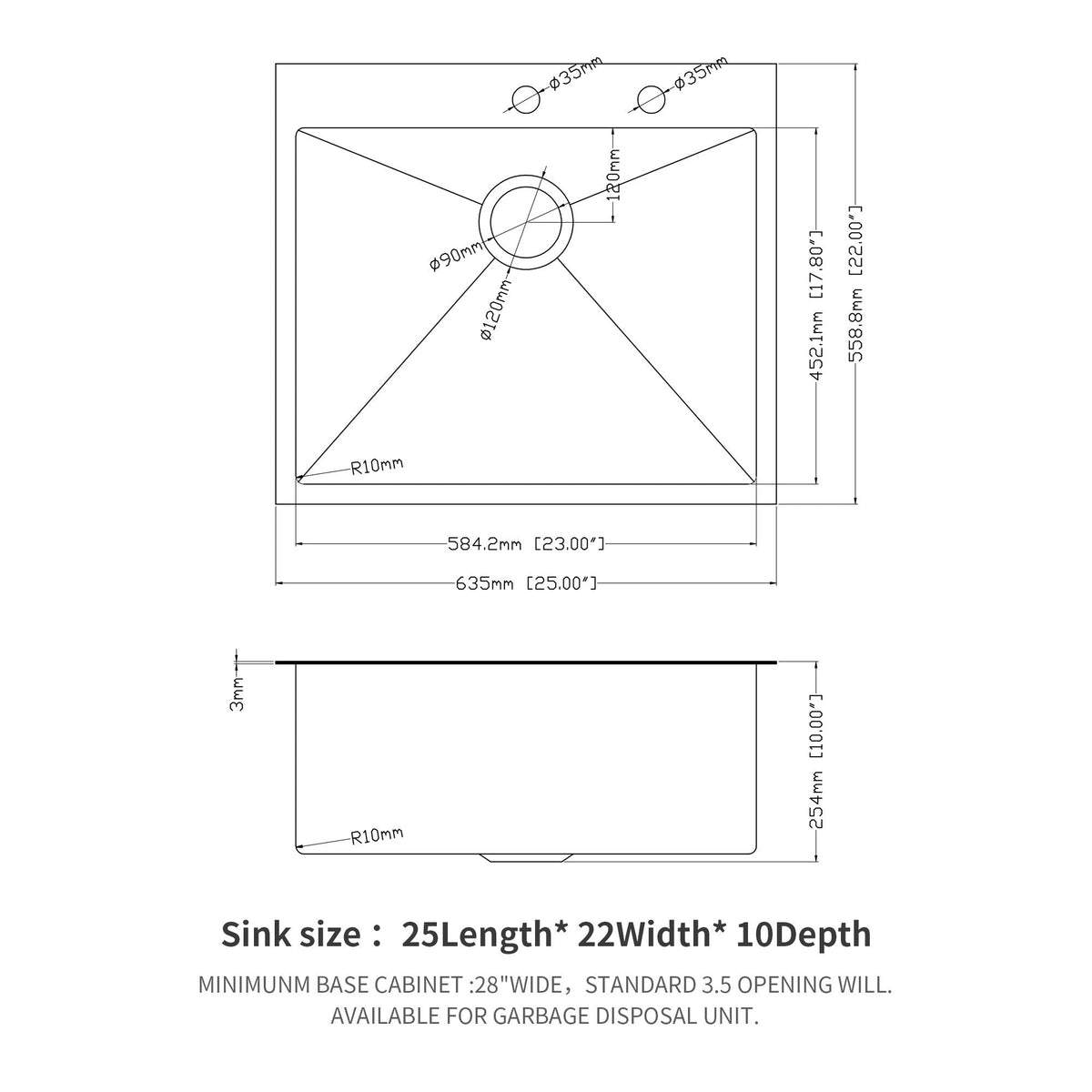 Topmount Kitchen Sink 16 Gauge, Single Bowl, photo 15 of 40